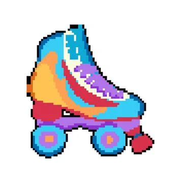 Boot roller skate pixel art vector illustration Stock Illustration