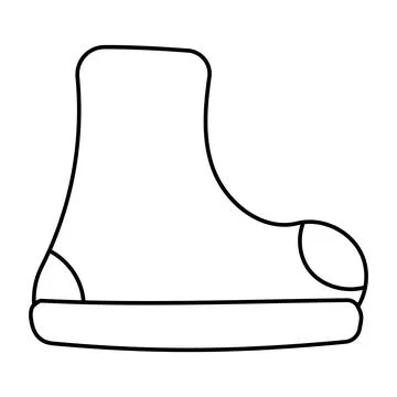 Boot rubber rain line doodle element icon Stock Illustration