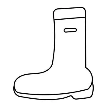 Boot rubber rain line doodle element icon Stock Illustration