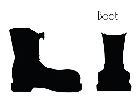 Boot silhouette on white background Stock Illustration