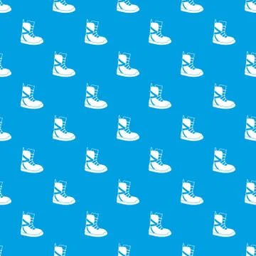 Boot for snowboarding pattern seamless blue Stock Illustration