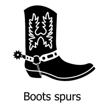 Boot spurs icon, simple black style Stock Illustration