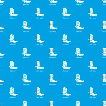 Boot spurs pattern vector seamless blue Illustrazione stock
