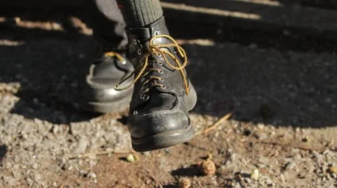 Boot Tapping Steadily Stock Footage 21429595
