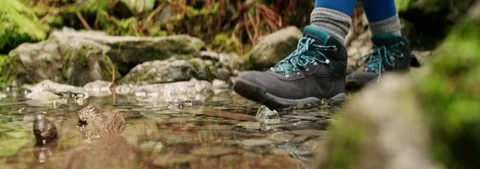 Boot walk through River Stock Footage 340591710
