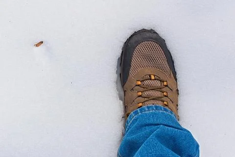 Boot in the White Snow Foto stock