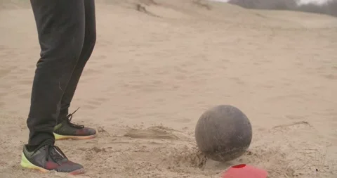 Bootcamp workout on the beach Stock Footage 148330869