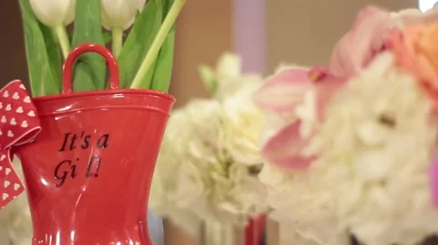 Bootee message It's a girl Stockbeeldmateriaal 55087889