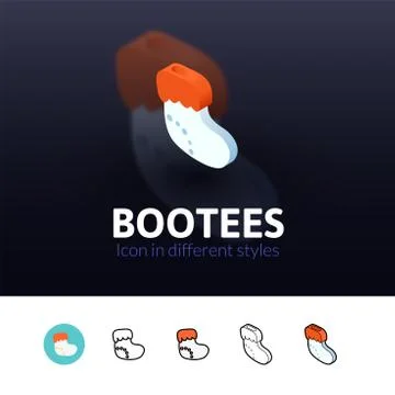 Bootees icon in different style Stock Illustration