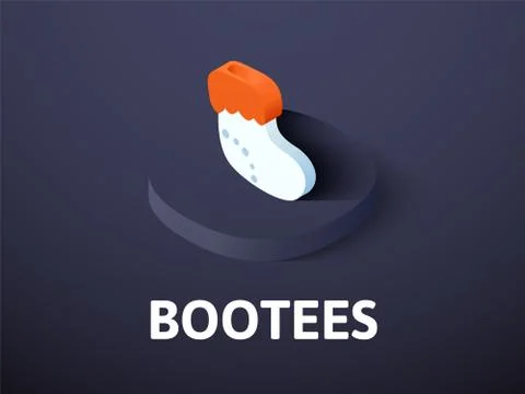 Bootees isometric icon, isolated on color background Stock Illustration