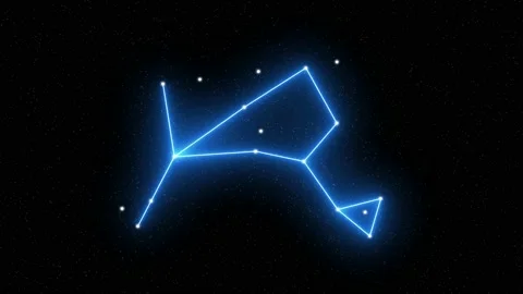 Bootes - Animated zodiac constellation symbol with  starfield space background Stock Footage 132885806