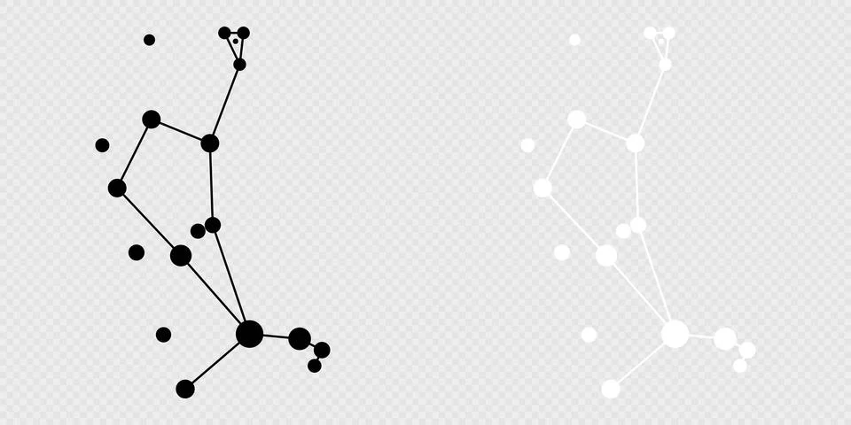 Bootes constellation map set. Vector illustration. Stock Illustration