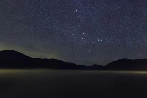 Bootes star constellation, Night sky, Cluster of stars, Deep space, Herdsman  Stock Photos