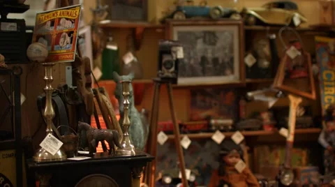 Booth with Antique Trinkets Stock Footage 51868017
