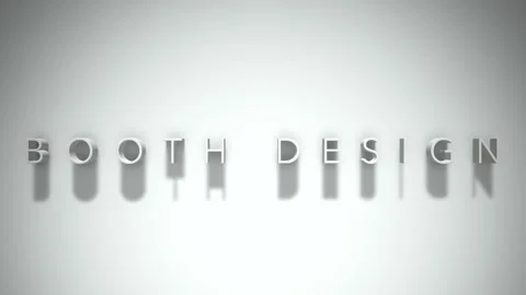 Booth design 3D title animation white text on a white background Stock Footage 299380244