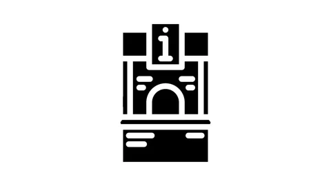 Booth information glyph icon animation Stock Footage 326730269