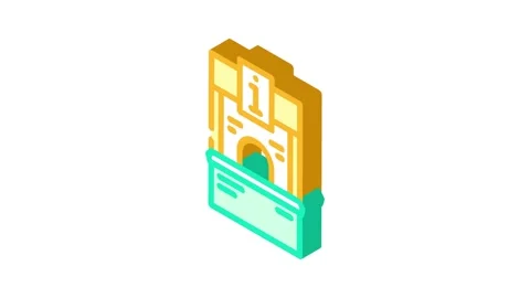 Booth information isometric icon animation Stock Footage 327276138