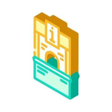 Booth information isometric icon vector illustration Illustrazione stock