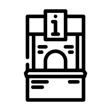 Booth information line icon vector illustration 스톡 일러스트