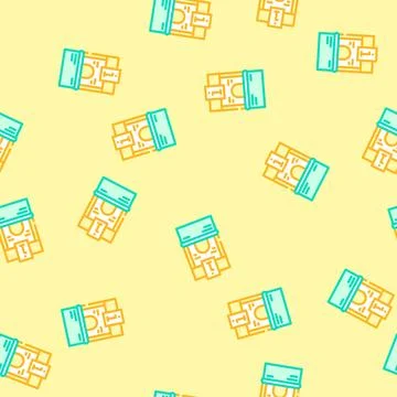 Booth information vector seamless pattern Stock Illustration