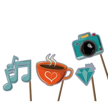 Booth prop party elements Stock Illustration