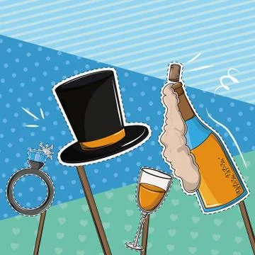 Booth prop party elements Stock Illustration