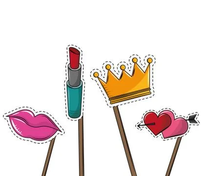 Booth prop party elements Stock Illustration