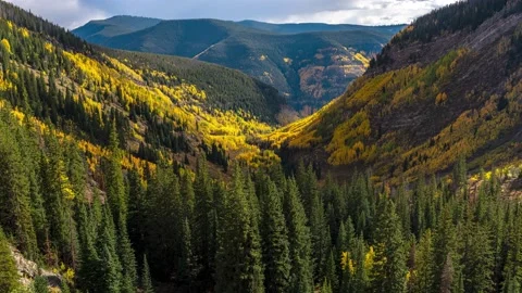 Booth Valley Time Lapse 1 | Vail, Colorado | Autumn | Fall Colors | 7K Timelapse Stock Footage 220043638