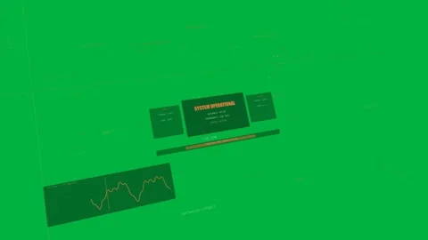 Booting HUD rotating clockwise tilting bar filling indicating operational on Stock Footage 329549044