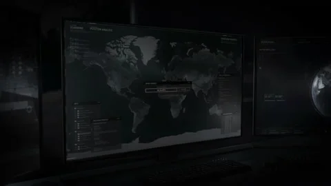 Booting up location tracking spy software. Receiving data on Gaza Strip. UI Stock Footage 204982349