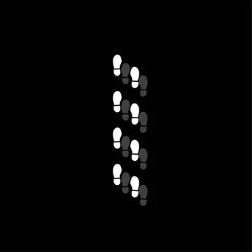 Bootprints icon flat Stock Illustration