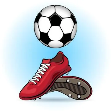 Boots and ball Stock Illustration