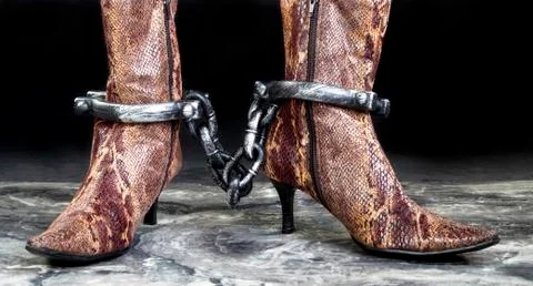 Boots in Chains. Foto stock