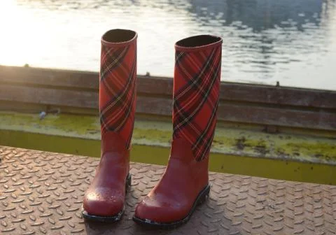 Boots on Dock Stock Photos