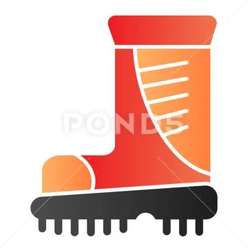 Boots flat icon. Working boots color icons in trendy flat style. Protective Stock Illustration