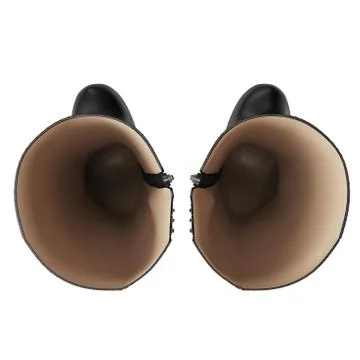 Boots leather, top view Illustrazione stock