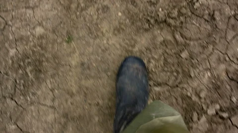 Boots marching on the road Stock Footage