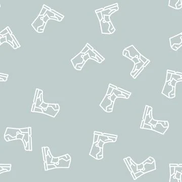 Boots motorcycle line vector seamless pattern 库存插图