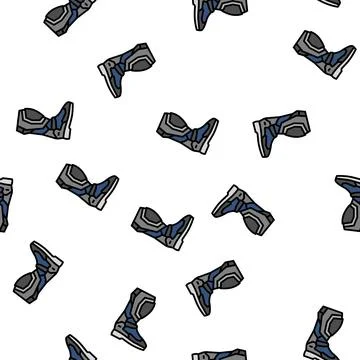 Boots motorcycle vector seamless pattern Stock Illustration