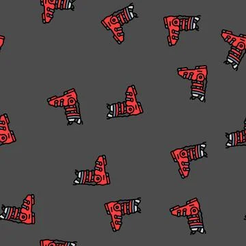 Boots mountain skiing vector seamless pattern Stock Illustration