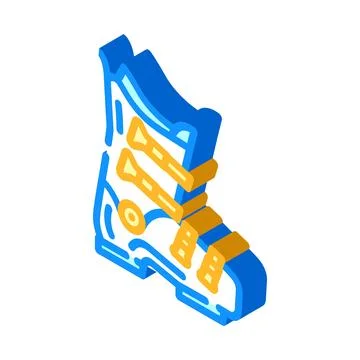 Boots ski mountain winter isometric icon vector illustration Stock Illustration