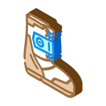 Boots snowboard isometric icon vector illustration Stock Illustration