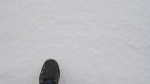 Boots walking in deep snow Stock Footage 149384820