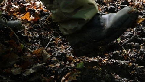 Boots Walking In Thick Mud Stock Footage 91138064