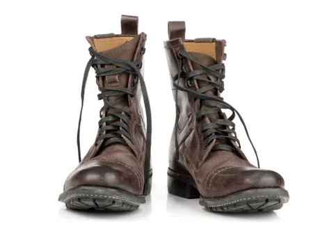 Boots on white background Stock Photos