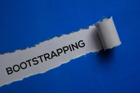 Bootstrapping Text written in torn paper 写真素材