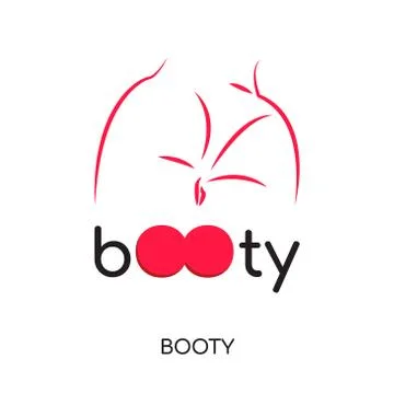 Booty logo isolated on white background for your web, mobile and app design Stock Illustration