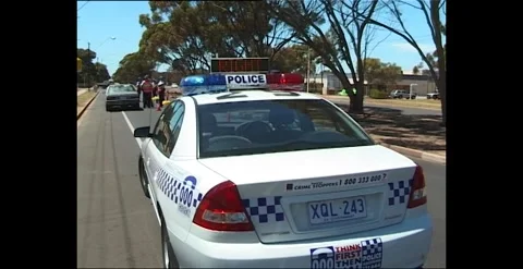 Booze Bus Roadside Breath Testing Broken Hill Australia 1998 Stock Footage 317880413