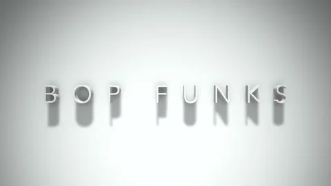 Bop funks 3D title animation with shadows on a white background Stock Footage 297568400