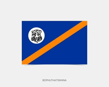 Bophuthatswana Rectangle flag icon with shadow. Illustrazione stock